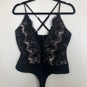 Windsor Black Lace Bodysuit NWT